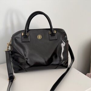 Tory Burch Black and Gold Interior Handbag